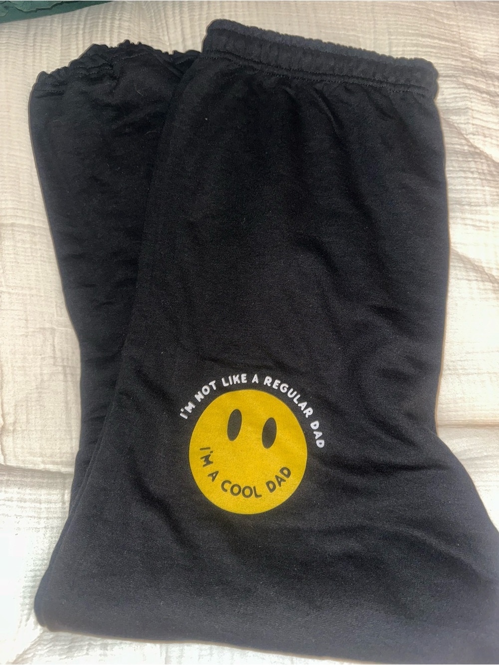 Slyfox Threads Black Sweatpants w/Yellow Smiley Graphic ‘I’m A Cool Dad’ NWOT 2X